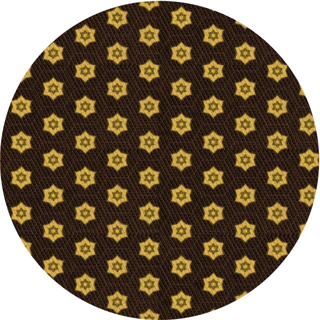 Ahgly Company Tapis Rond Lavable en Machine Intérieur Transitionnel Noir Brun, 4 Pieds Rond