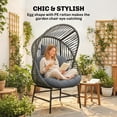 thumbnail image 4 of Outsunny Wicker Egg Chair, 330 lbs Indoor Outdoor Rattan Lounge Chair, 4 of 10