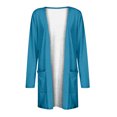 thumbnail image 4 of AherBiu Womens Cardigan Tops Long Sleeve Open Front Mid-Long Outwear with Pockets Spring Clothes, 4 of 5