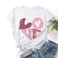 thumbnail image 1 of Styesk T-Shirts pour Femmes Saint-Valentin Graphique Décontracté Grande Taille Hauts Imprimé Cœur Hauts de Sortie Confortables Doux Col Rond T-Shirts Chandail Mode Léger Manches Courtes T-shirt, 1 of 3