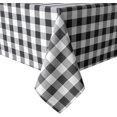 thumbnail image 1 of 60 x 102 Inch Checkered Tablecloth Rectangle - Stain Resistant, Spillproof and Washable Gingham Table Cloth for Outdoor Picnic, Kitchen and Holiday Dinner, Black and White, 1 of 6