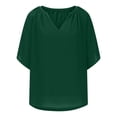 thumbnail image 4 of Timegard Womens Tops V Neck Drop Shoulder Short Sleeve Loose Comfy Solid Color Tops Tee Summer Beach, 4 of 6