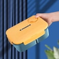 thumbnail image 4 of RKSTN Bento Box Vintage Bento Box Design Divided Bento Box With Built-in Plastic Divider, Choose Your Own Space For Food, Nylon Sealing Tape (Yellow) Bento Box, 4 of 5