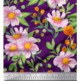 thumbnail image 1 of Soimoi Cotton Cambric Fabric Leaves & Wild Flower Print Fabric by the Yard 42 Inch Wide, 1 of 3