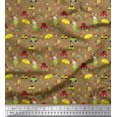 thumbnail image 1 of Soimoi Poly Georgette Fabric Heart,Vehicles & Animals Cartoon Decor Fabric Printed Yard 52 Inch Wide, 1 of 3