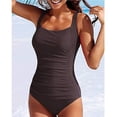 thumbnail image 1 of Womens One Piece Swimsuits Ruched Tummy Control Bathing Suits, 1 of 2