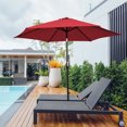 thumbnail image 1 of Gymax Parasol de Patio 10 Pi Parasol de Marché pour Table Cour Extérieur avec 6 Baleines Bourgogne, 1 of 7