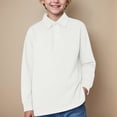 thumbnail image 2 of WUANDIXFA Chemise à Manches Longues pour Garçons Chemise à Manches Longues T-Shirt pour Enfants en Coton École Filles Col à Revers Robe Chemise de Base Beige, 8-9 Ans, 2 of 5