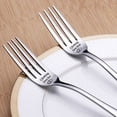 thumbnail image 4 of Oleegame 2PC Stainless Steel Cutlery Set Valentine Gift Tableware Engraved Fork Best Present For Husband Madam Family And Friends Tableware Printing Stainless Steel Fork, 4 of 4