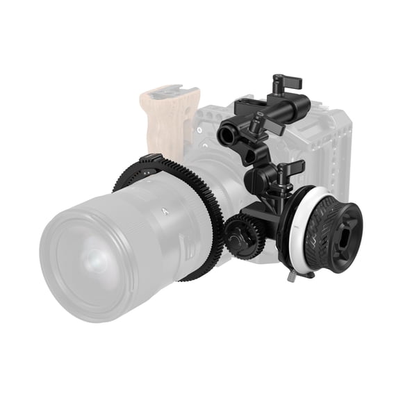 SmallRig Mini Follow Focus with A/B Stops & 15mm Rod Clamp and Snap-on Gear Ring Belt for DLSRs and Mirrorless Cameras, Fits Different Diameter Lense