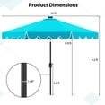 thumbnail image 3 of Costway 10 FT Solar Patio Umbrella with 24 LED Lights 8 Ribs & Tilt Adjustment Turquoise, 3 of 10
