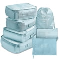 thumbnail image 1 of 6Pcs Foldable Travel Packing Cubes, Waterproof Storage Organizer Bags Set with Buckle and Mesh Design, 1 of 7