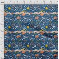 thumbnail image 4 of oneOone Viscose Chiffon Navy Blue Fabric Ocean Life Sewing Craft Projects Fabric Prints By Yard 42 Inch Wide, 4 of 5