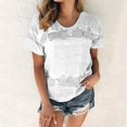 thumbnail image 4 of Wolfast T-Shirts pour Femmes Mode Femmes Mode T-Shirt Imprimé Manches Courtes Blouse Col Rond Hauts Décontractés Manches Courtes Blouses pour Femmes, 4 of 9