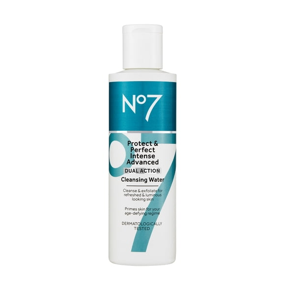 No7 Protect and Perfect Intense Advanced Facial Cleanser Water with AHAs, All Skin Types, 6.7 oz
