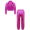 thumbnail image 2 of Doomiva Ensemble de Performance Jazz Moderne pour Garçons et Filles Vêtements de Danse de Rue Hip Hop 2 Pcs Rose Vif 14, 2 of 5