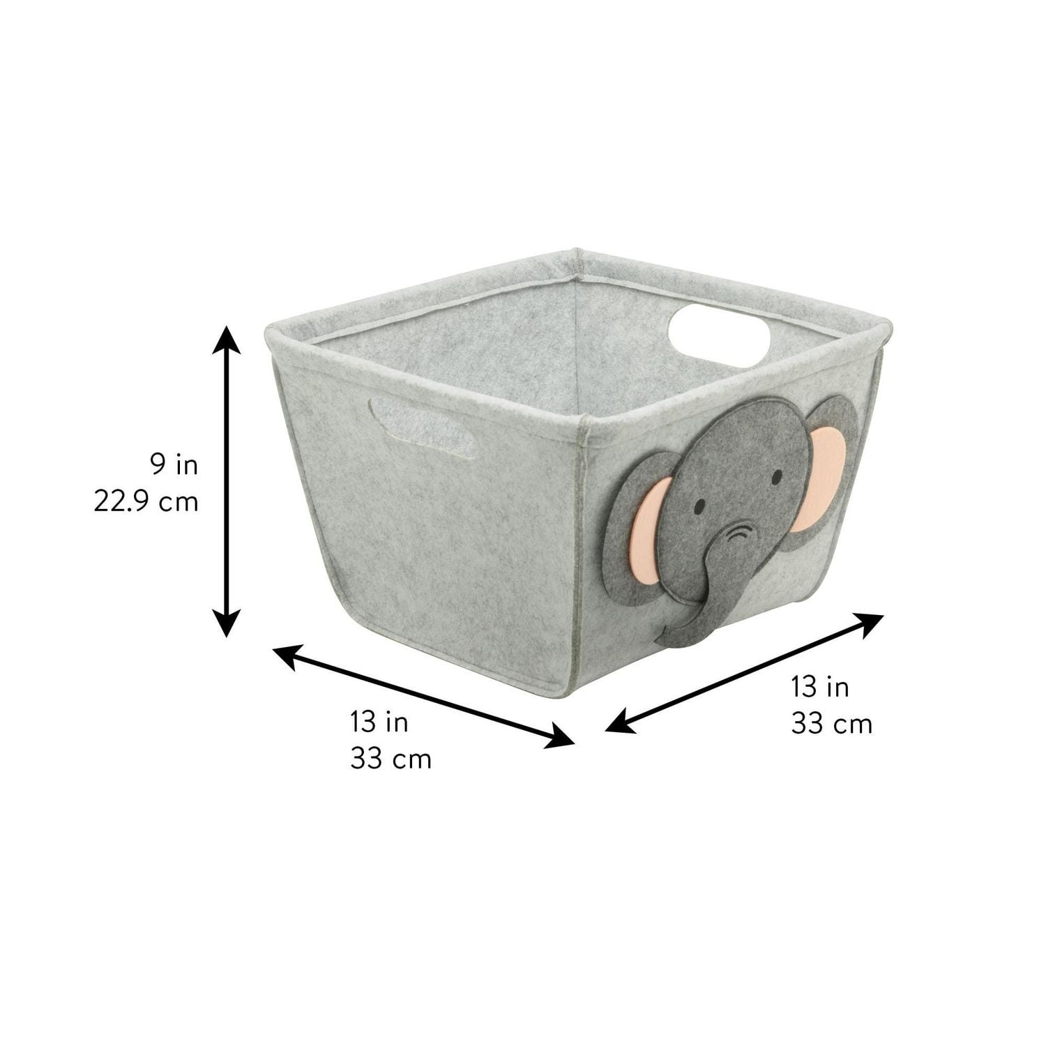 Felt Construction Storage Basket with Elephant Face Patch