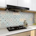 thumbnail image 2 of MAWCLOS Decals Peel And Stick Tile Sticker Backsplash Tiles 24 Pack Removable Wall Stickers PVC Floral Moroccan Waterproof DIY Style 6 3.94x3.94"/10x10cm, 2 of 8