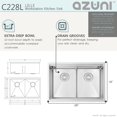 thumbnail image 4 of Azuni Undermount 28" Stainless Steel Double Bowl Workstation Kitchen Sink with 6 accs C228L, 4 of 11
