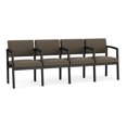 thumbnail image 1 of Lenox Steel Reception Waiting Room 4 Seats Chair / Black Steel / Brown, 1 of 5