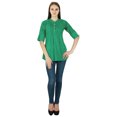 thumbnail image 2 of Robe Haut Boho Unie Tenue Décontractée Tunique Vêtements pour Femmes Coton Robe d'Été, 2 of 4