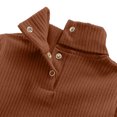 thumbnail image 4 of FAIWAD Baby Girl Boy Romper Long Sleeve Turtleneck Jumpsuit Ribbed Button Spring Bodysuit, 4 of 5