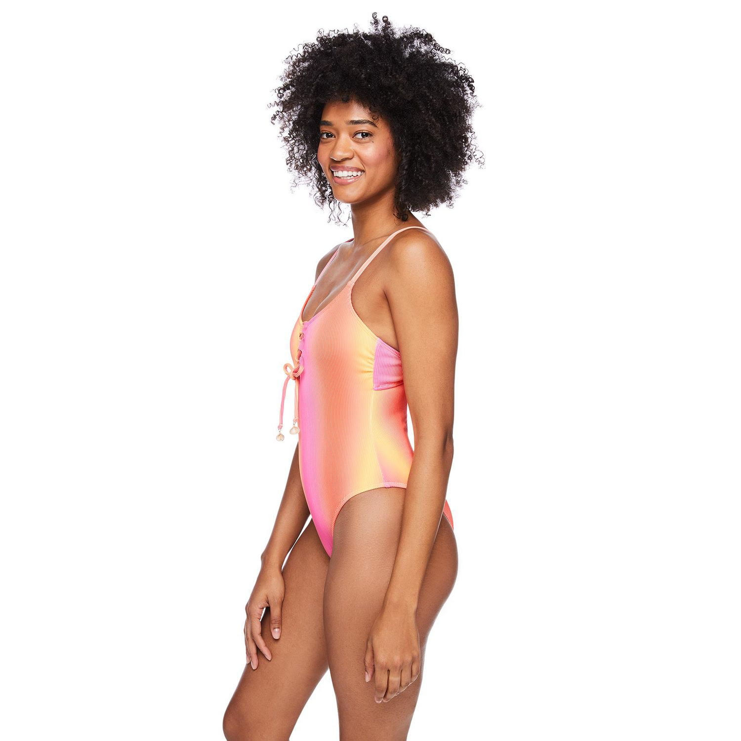 Maillot de bain 1 pièce lacé No Boundaries pour femmes