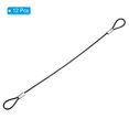 thumbnail image 3 of Unique Bargains 0.6Ft 2mm Dia Safety Cable Lock Steel Stage Lighting Security Wire Rope, Black 12 Pack, 3 of 6