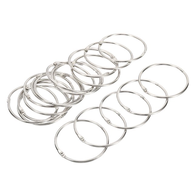 Unique Bargains Metal Binder Rings, Detachable Index Snap Clips, Silver Tone, 20 Pack