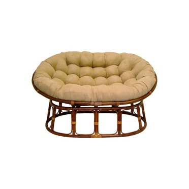 Blazing Needles Solid Microsuede Double Papasan Chair Cushion, 48" x 6" x 65", Lemon
