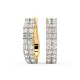 thumbnail image 2 of Boucle d'Oreille Créole en Diamant de Laboratoire / Boucles d'Oreilles Créoles Gracie à Double Rang en Forme Ronde Certifiées IGI de 6 Carats / Or Jaune 14K / Monture à Griffes Qualité FG-VS1-VS2 / Friendly Diamonds, 2 of 5