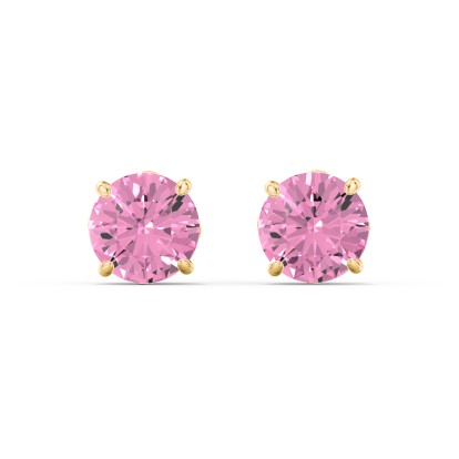 Boucles d'Oreilles Clous Solitaire de 1 Carat en Or Jaune 10 K