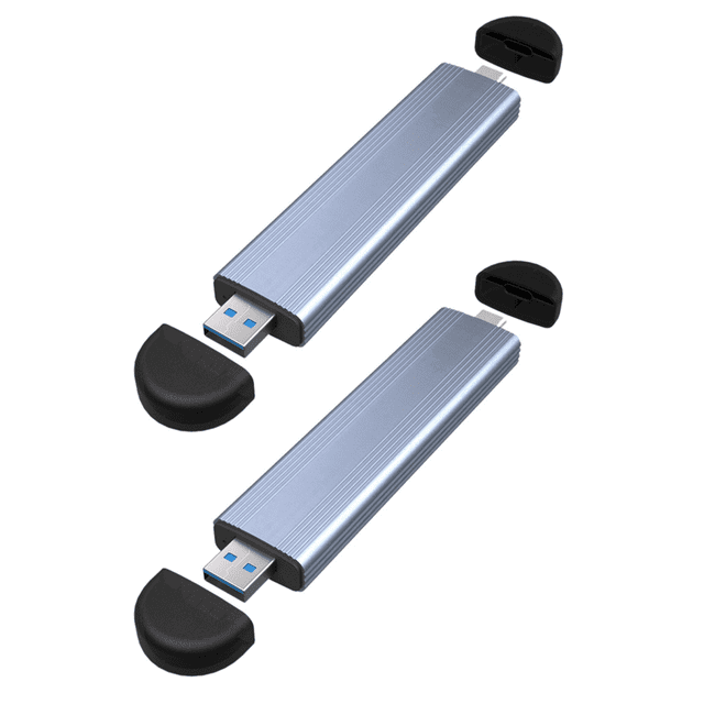 2X M.2 SSD Affaire M.2 à USB 3.1 Gen 2 10Gbps NVME SSD Cas double interface en ligne SSD Appui aux dossiers NVME Protocole
