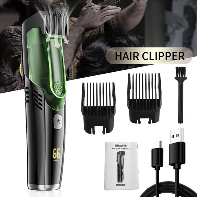 Dvkptbk Shaving Device for Men Vacuum Beard Shaver for Men Automatic Hair Suction Hairdresser Hairdresser Hairdresser Pusher Adjustable Blade Distance Lcd Digital Display 5ml Home Appliances