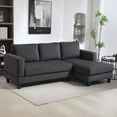 thumbnail image 2 of HOMCOM L Shape Sofa with Chaise Lounge Fabric 3 Seater Corner Sofa, Grey, 2 of 10