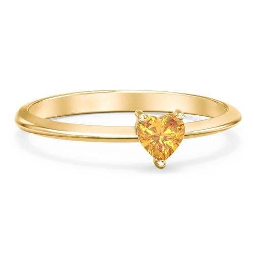 Heart Birthstone Ring - Citrine (November)