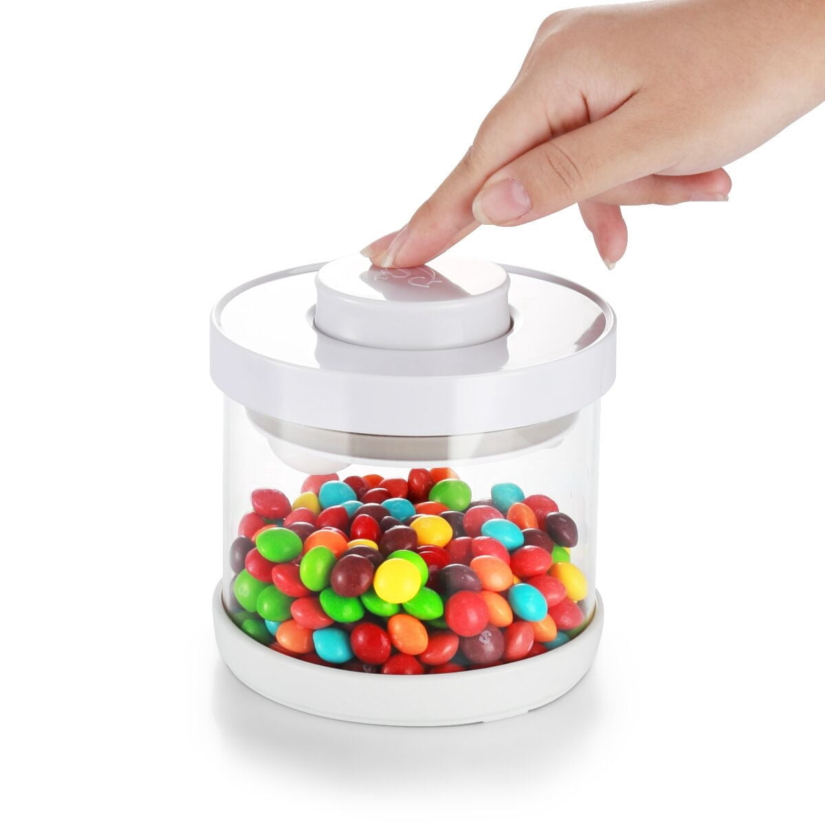 Dvkptbk Storage Bins Push-Button Storage , High Borosilicate Glass Sealing Jar Candy Jar Storage Jar Jar Coffee Jar Cereal Jar Transparent Glass Jar Storage, Drop Storage & Organization
