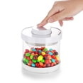 thumbnail image 1 of COFEST Rangement à Bouton-Poussoir, Bocal en Verre Borosilicaté Haute Résistance Bocal à Bonbons Bocal de Rangement Bocal Bocal à Café Bocal à Céréales Bocal en Verre Transparent Rangement, Goutte Clair, 1 of 8