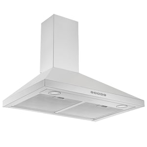 Ancona 30 in. Capuche de gamme Pyramide murale convertible en acier inoxydable