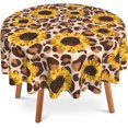 thumbnail image 1 of Sunflowers 60 Inch Round Tablecloth,Leopard Print Table Cloth Waterproof Stain and Wrinkle Resistant Circle Table Cover for Kitchen Dining Picnic Camping Indoor Outdoor Decor, 1 of 1