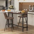 thumbnail image 2 of HOMCOM Bar Stools Set of 2, Counter Height, 27.25" Kitchen Stools, Brown, 2 of 10