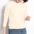 thumbnail image 5 of Yuyuzo Long Sleeve Shirts for Women Crewneck Ribbed Knit Sweater Tops Solid Color Loose Pullover, 5 of 5