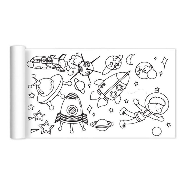 HLONK UOYOTT Children‘s Drawing Roll Creative Hand-painted Painting Paper Graffiti S D Heat