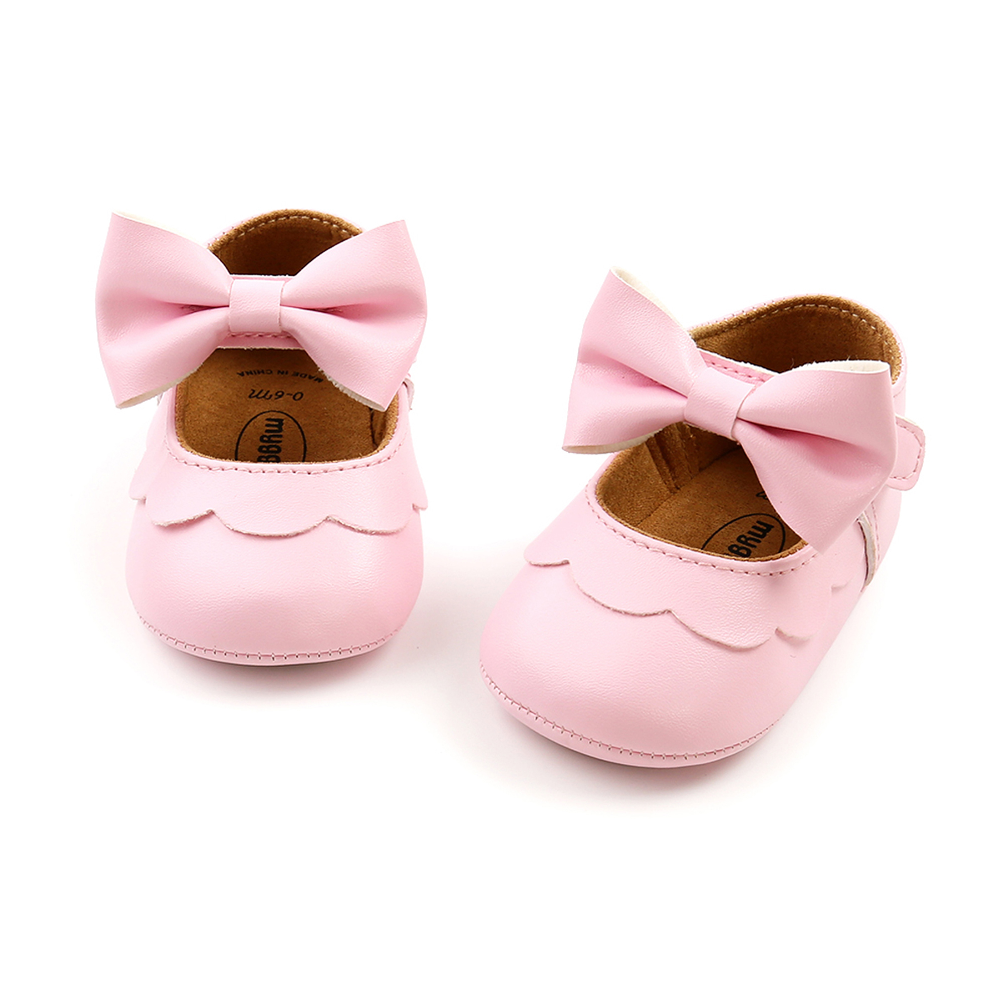 Fortune Newborn Girl Princess Shoes First Walker BowKnot Solid Soft Sole Shoes