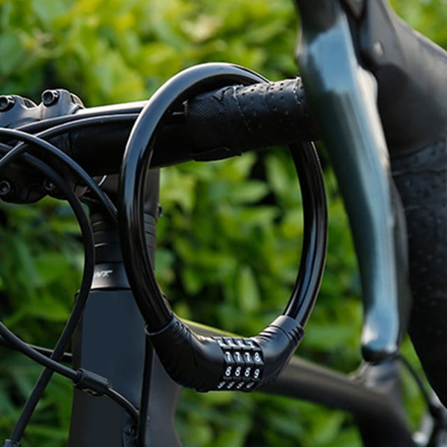 Dvkptbk Bicycle Combination Lock Mountain Bike Lock Antitheft Portable Electric Vehicle Battery Motorcycle Password Lock Combination Ring Lock Black Bicycle Accessories