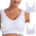 thumbnail image 2 of AherBiu 2pc Plus Size Sports Bras for Women Large Bust High Support Padded Bralettes Seamless Workout Underwear, 2 of 7