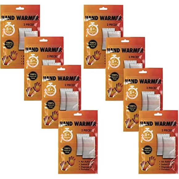 Lot de 100 Sachets de Chauffe-Mains en Vrac en Gros, Contenant 2 Sachets par Paquet pour la Chaleur et le Soulagement de la Douleur jusqu'à 8-10 Heures de Chaleur Naturelle