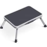 KK KINGRACK Metal Step Stool, Folding Step, Anti-Slip Wide Pedal, 330lbs, Gray