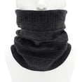 thumbnail image 1 of Winter Warm Plus Fluff Line Stripe Bib Cover Solid Color Collar Thick Knit Bib, 1 of 3