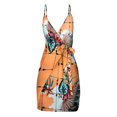 thumbnail image 4 of Kcodviy Robe Cocktail à Paillettes Printemps et Été 2025 Grande Taille Nouvelle Col en V Multi Robes Plus Imprimée Dentelle Enveloppée à Manches Courtes Robe Maxi Robe Grande Taille Femme, 4 of 4
